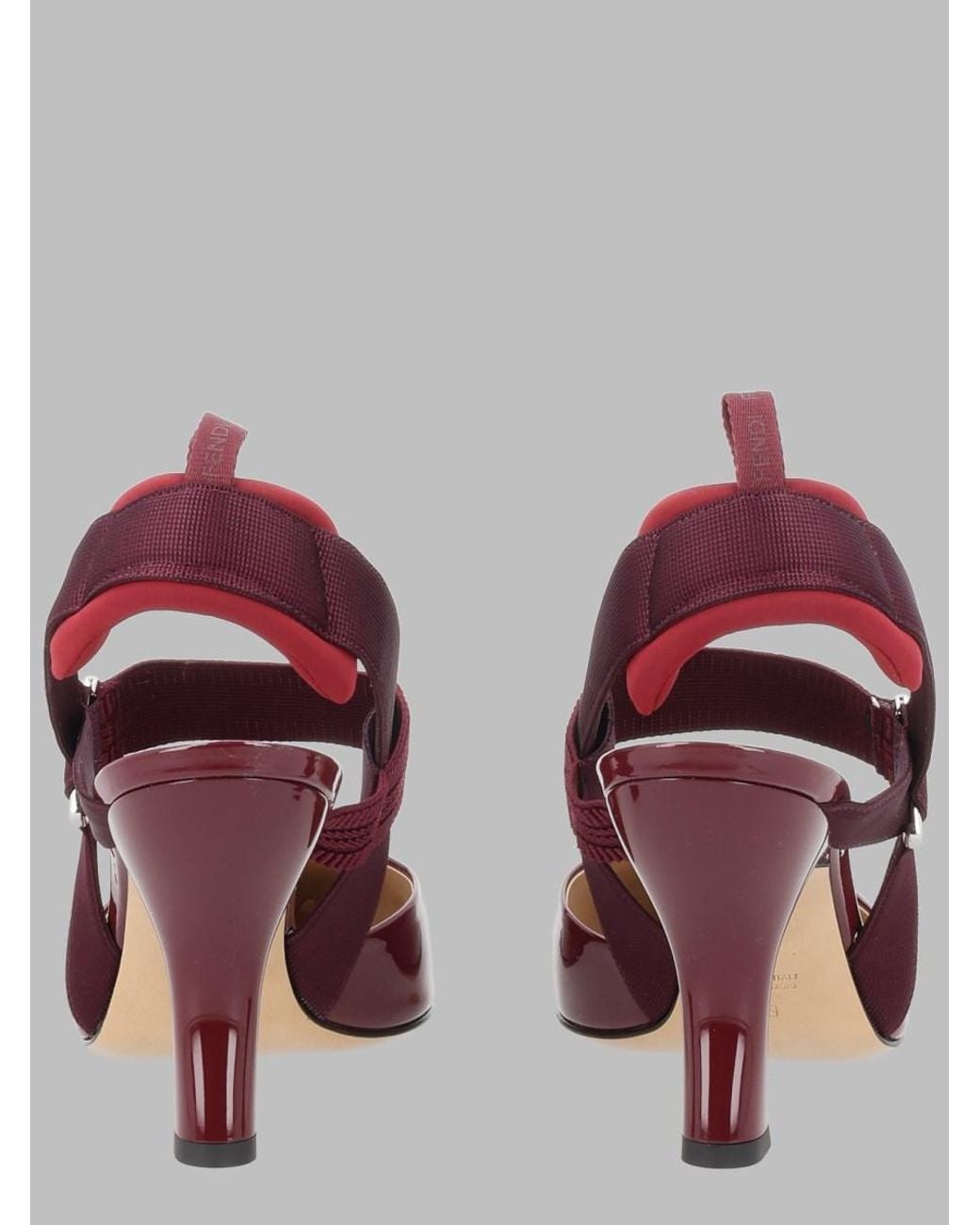 Fendi Red Slingback Colibrì Calf Leather Shoe