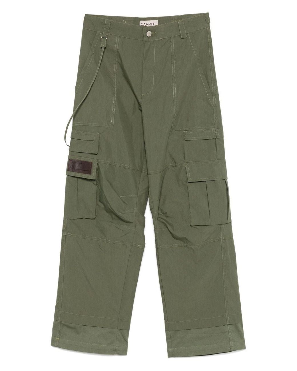 Carrera Green Cotton-Blend Cobalt Cargo Trousers With A Logo Label On The Pocket for men