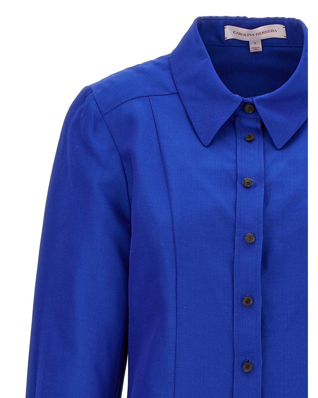 Carolina Herrera Blue Cotton-Viscose Blend Shirt — Royal