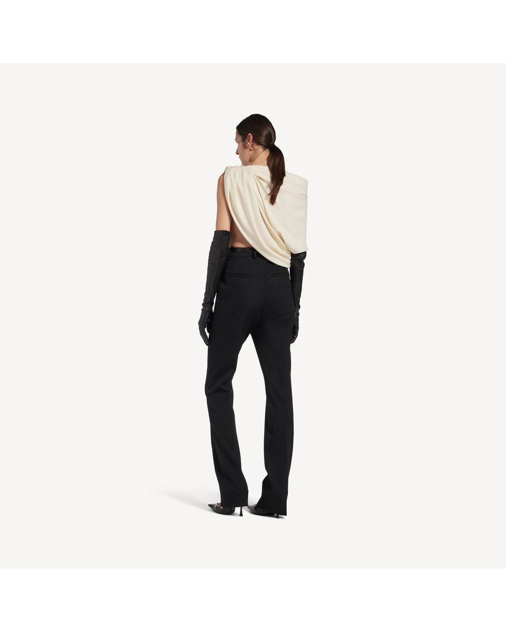 Balenciaga Black High Waist Slim Pants Trousers