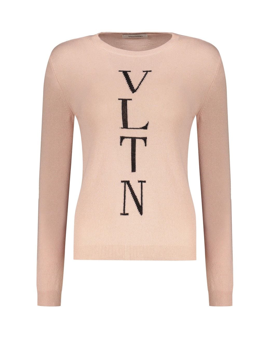Valentino Pink Rose Wool Knit Sweater