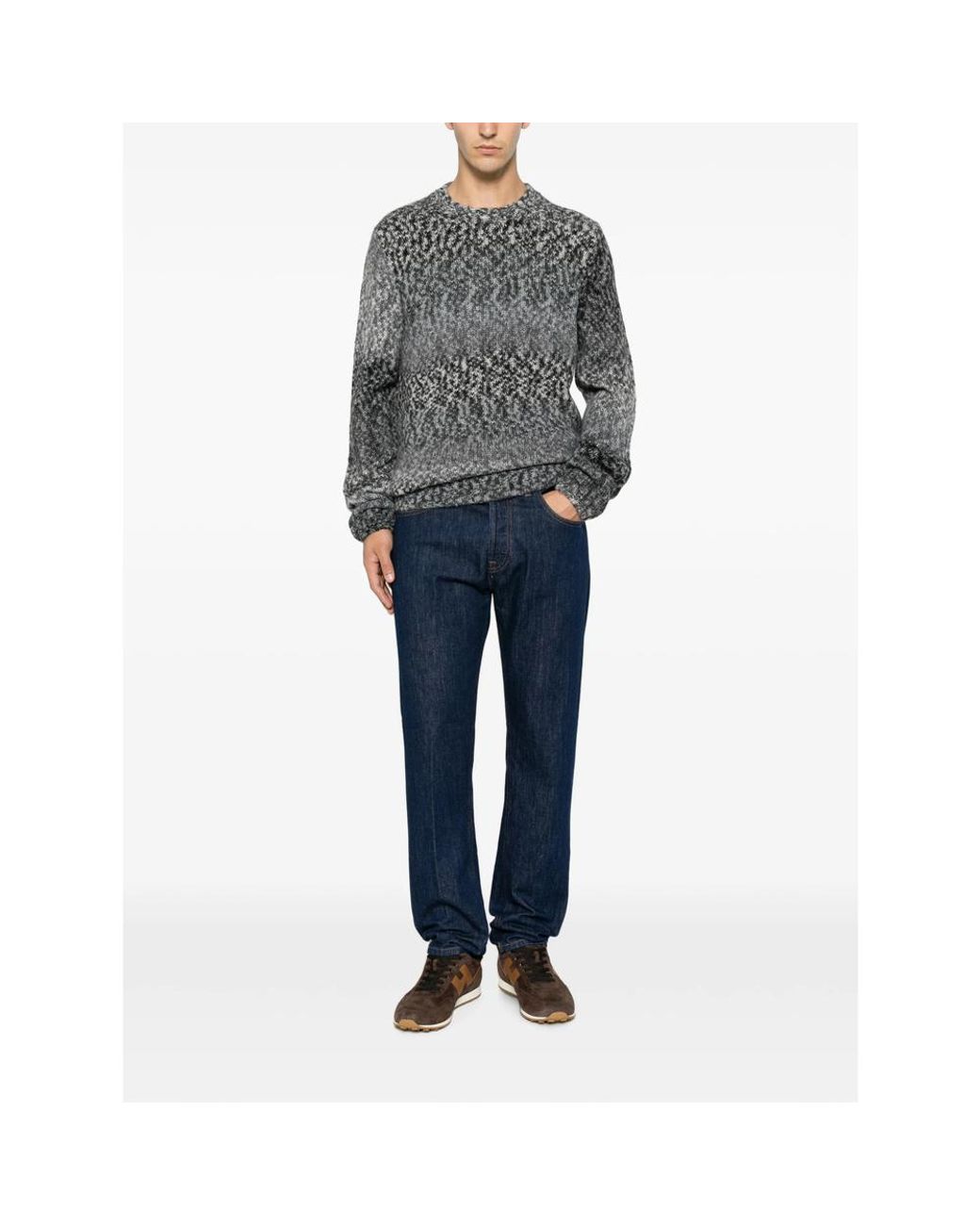 Dondup Gray Crew-Neck Sweater for men