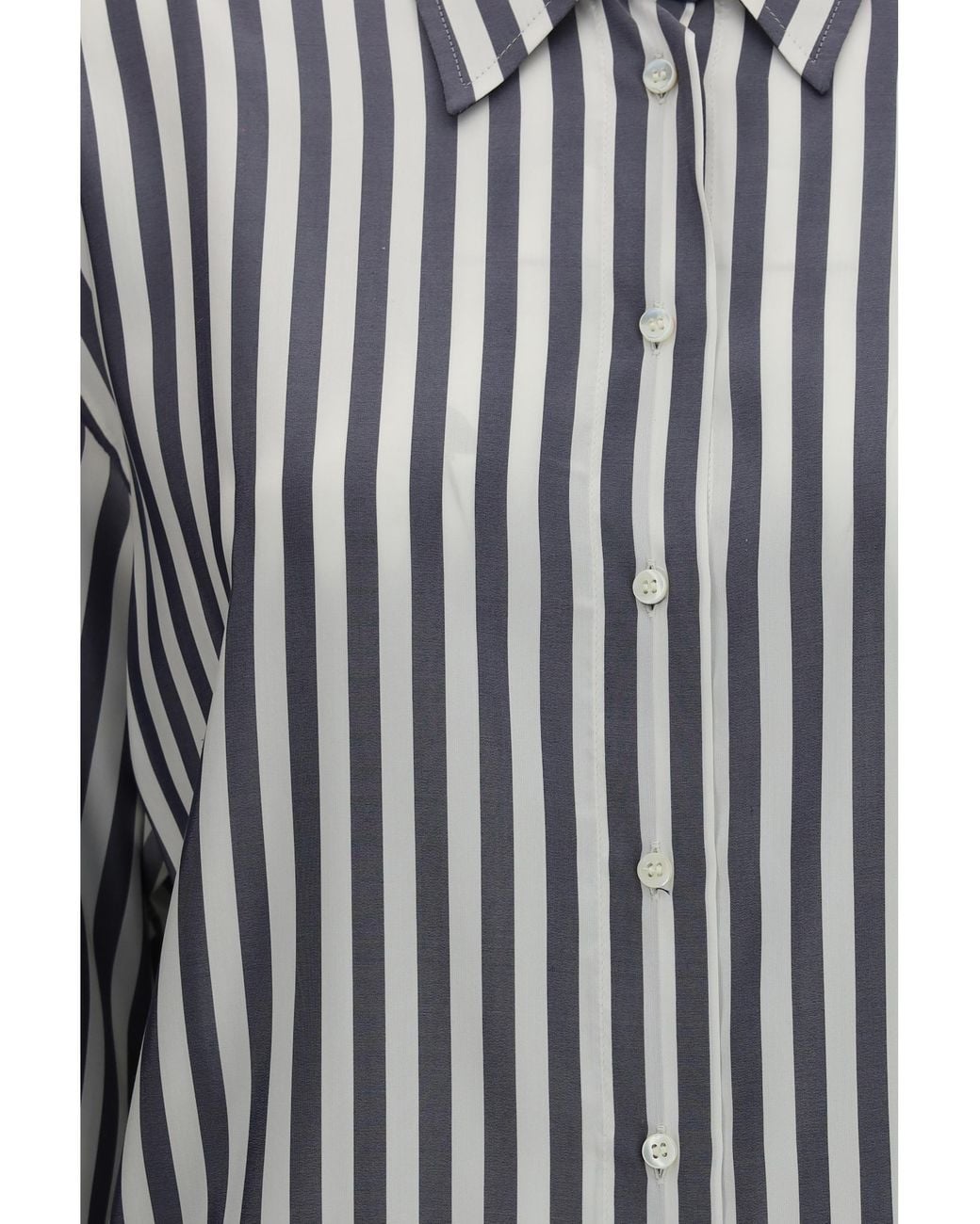 Brunello Cucinelli Multicolor Silk Poplin Striped Shirt