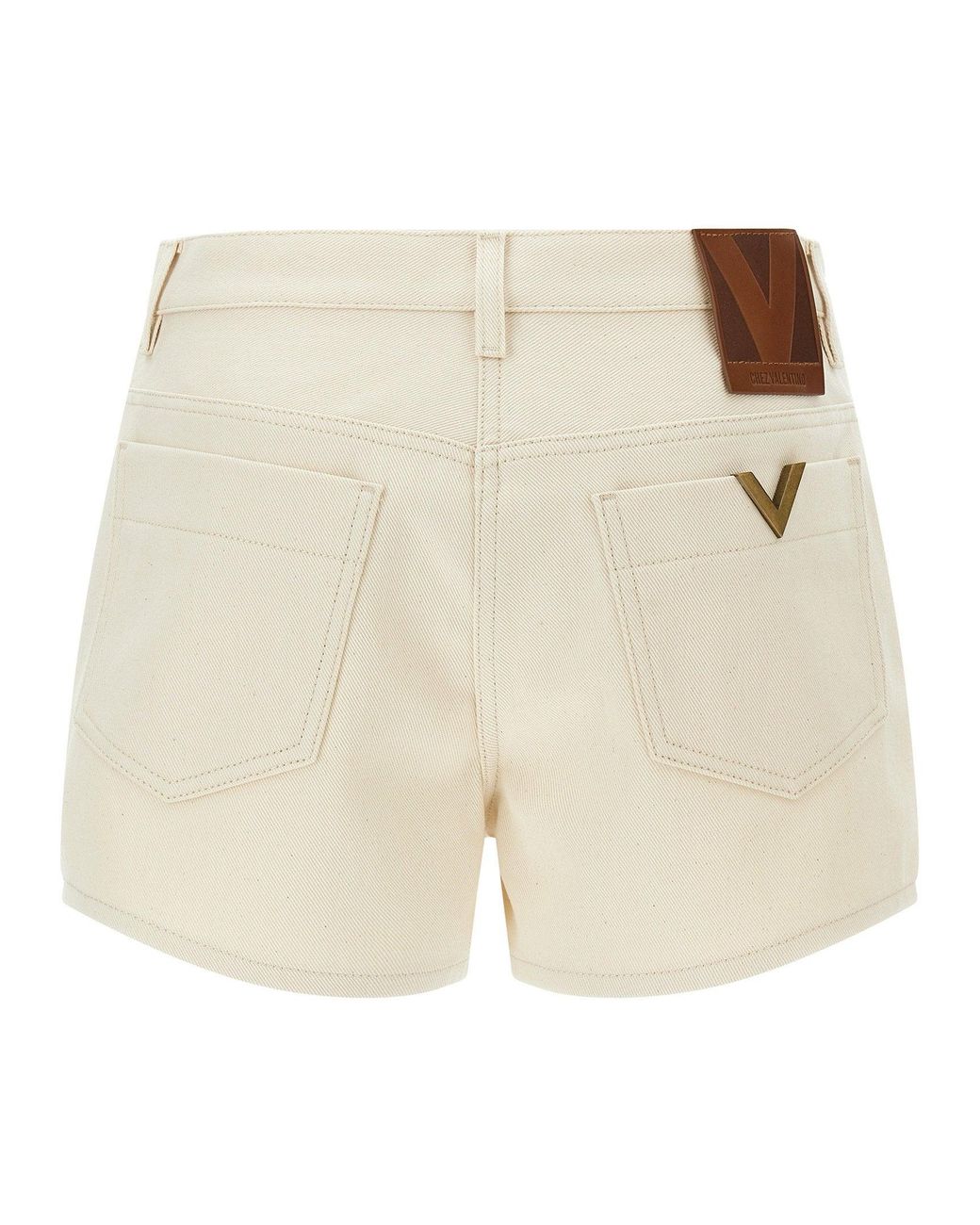 Valentino Garavani Natural Garment-Dyed Denim Shorts