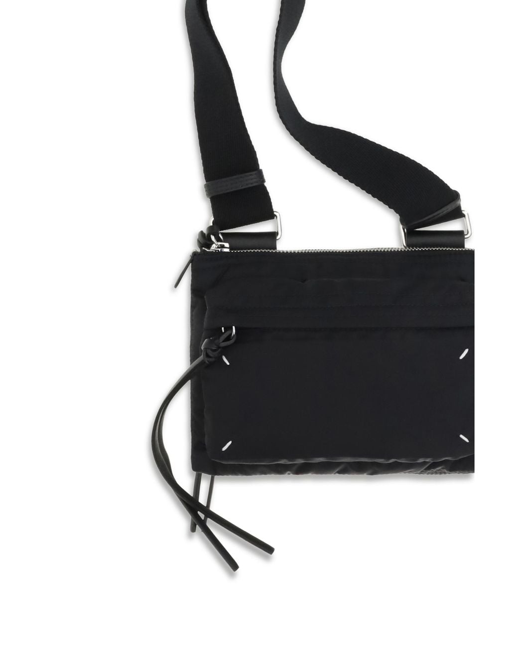 Maison Margiela Black Zip Camera Shoulder Bag Nylon for men