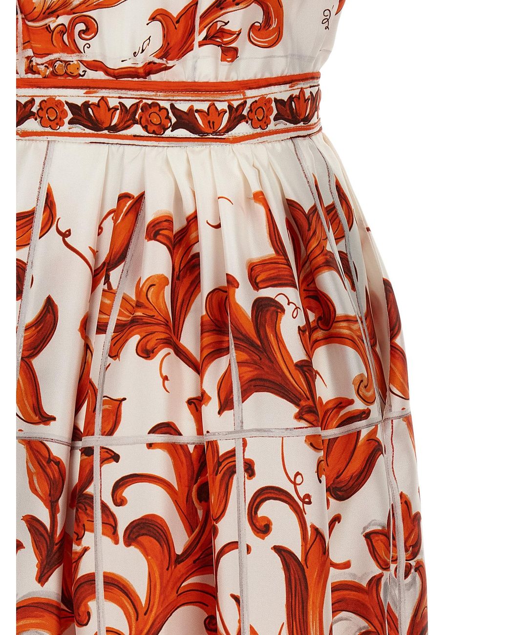 Dolce & Gabbana Red 'Maiolica' Print Dress