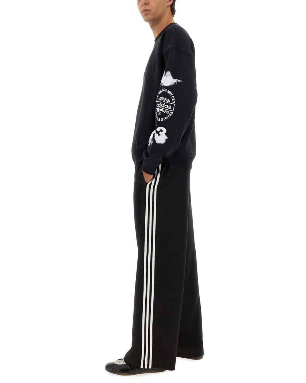 Adidas Black Sport Uniform 3-Stripes Pants Polyester Trousers for men