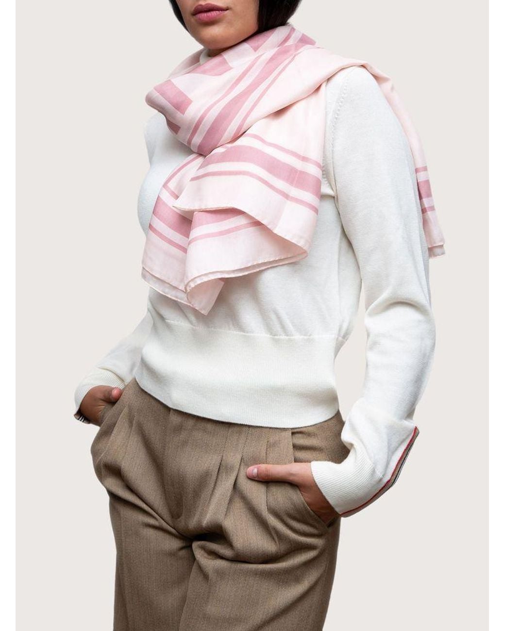 Burberry Gray Scarf Cotton Mulberry Silk Scarfs