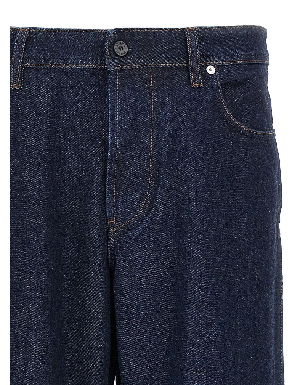 Stone Island Blue Wide-Leg Denim Jeans
