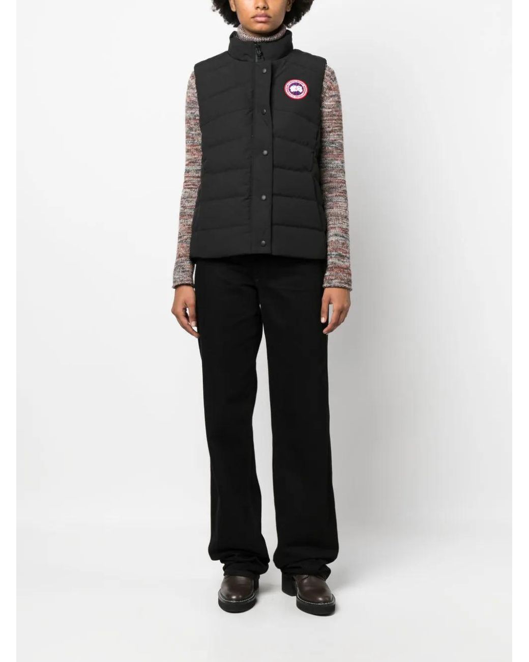 Canada Goose Women Black Freestyle Logo-Patch Padded Vest Rtw
