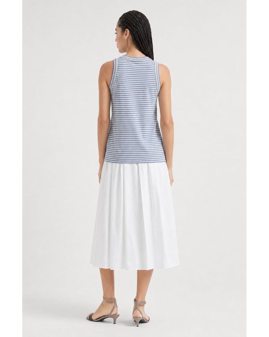 Brunello Cucinelli Blue Striped Cotton Shirt Light