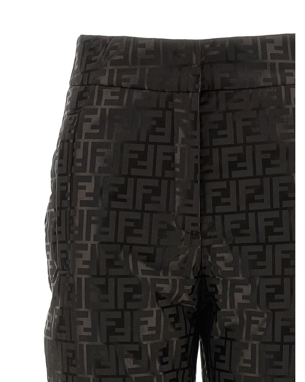 Fendi Black Fendi Ff Monogram Cotton-Polyamide Trousers