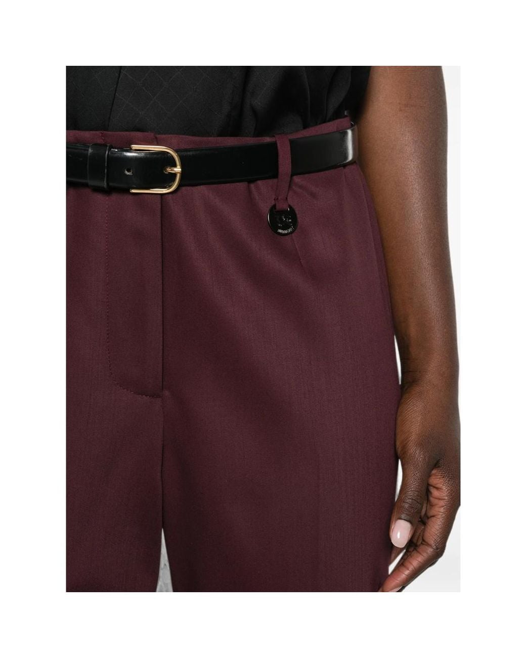 Burberry Purple Straight Trousers Wallis Wool