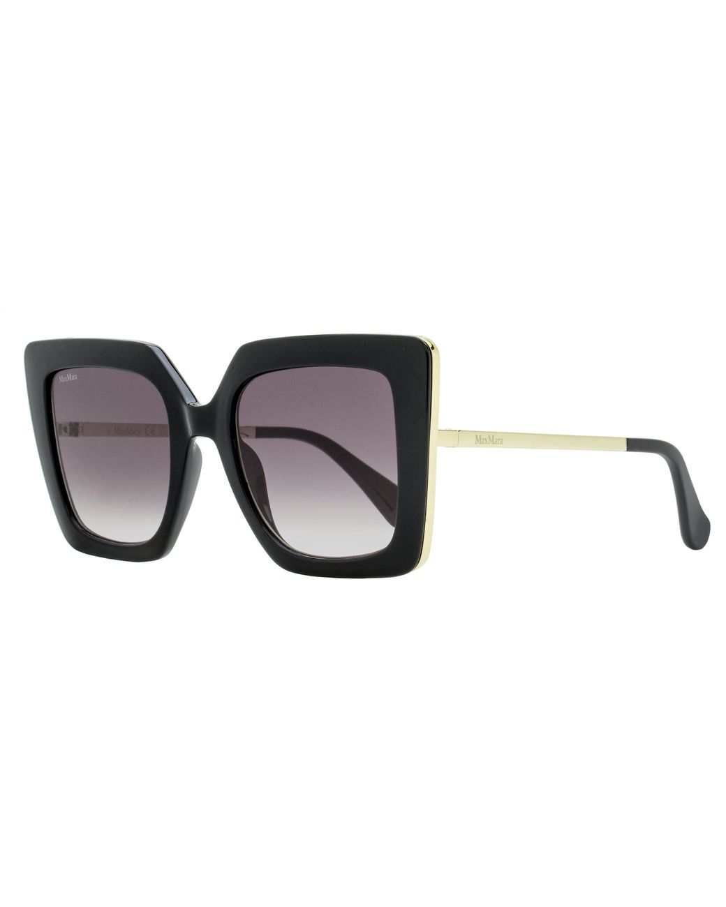 Max Mara Black Design4 Sunglasses Mm0051 01B- 52Mm Plastic (Injected)/Metal
