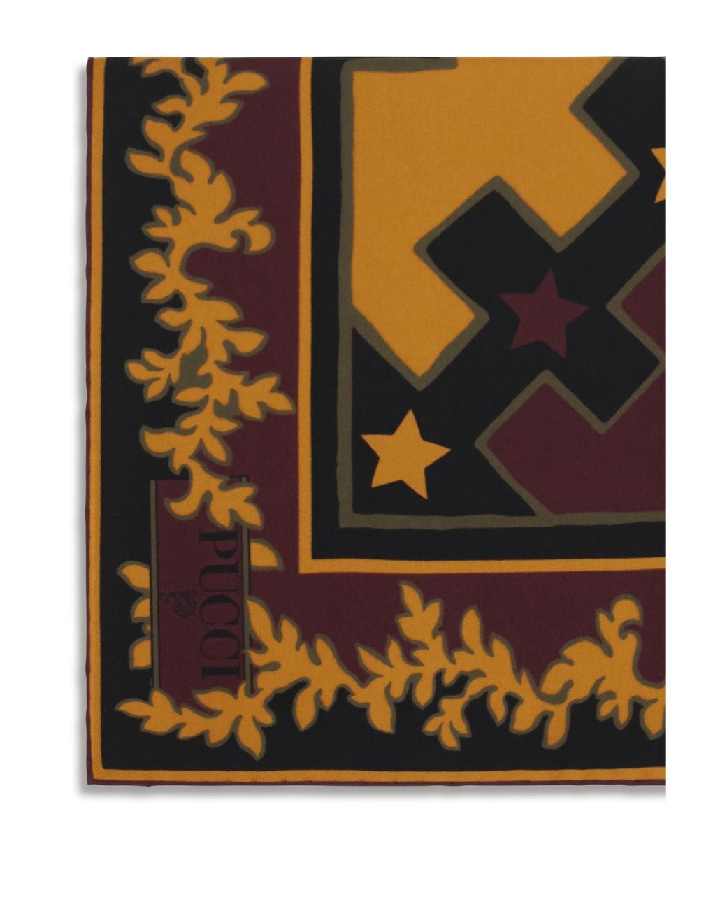 Emilio Pucci Black Printed Silk Twill Scarf Scarfs