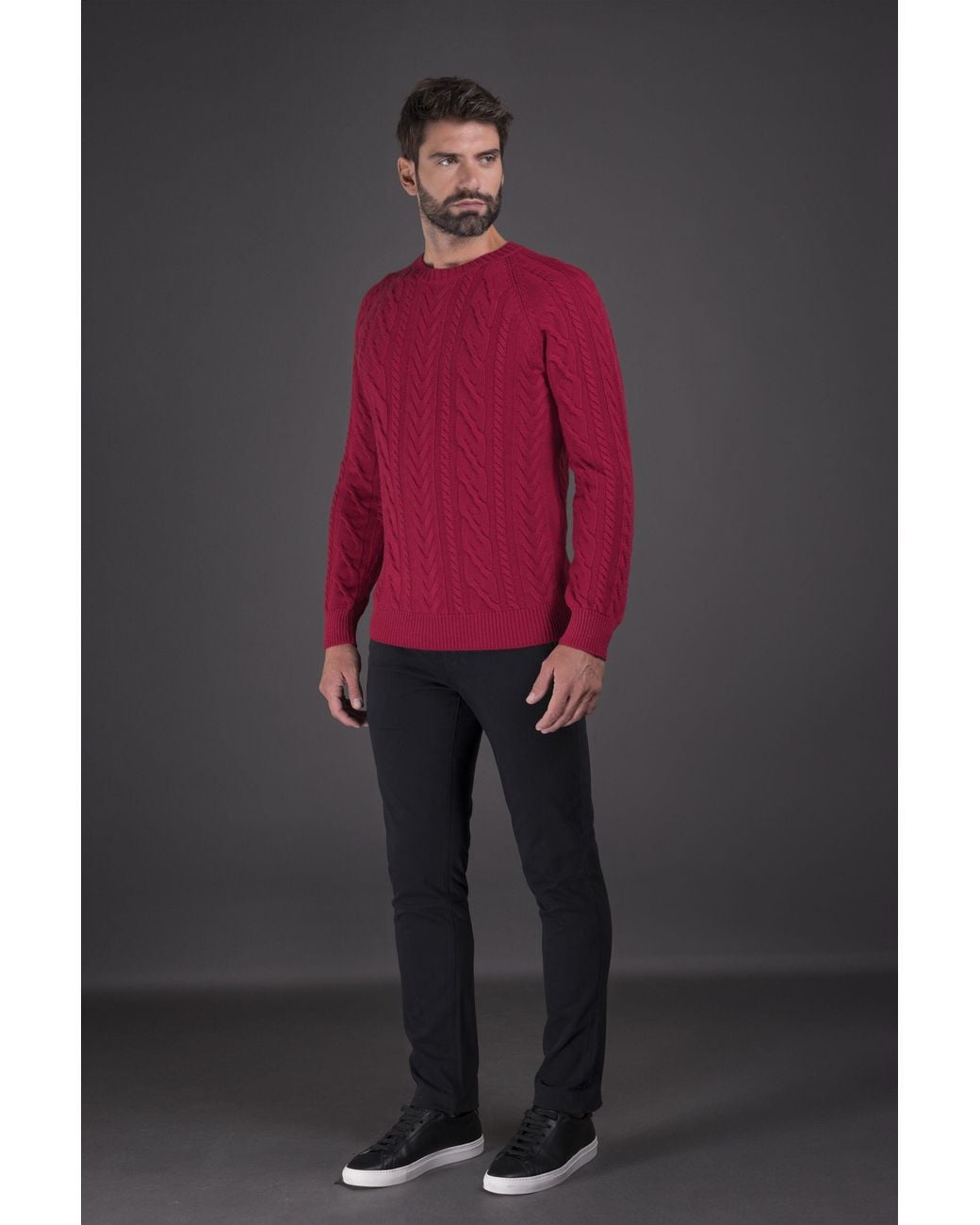 Moorer Pink Cable Knit Sweater Clothing for men