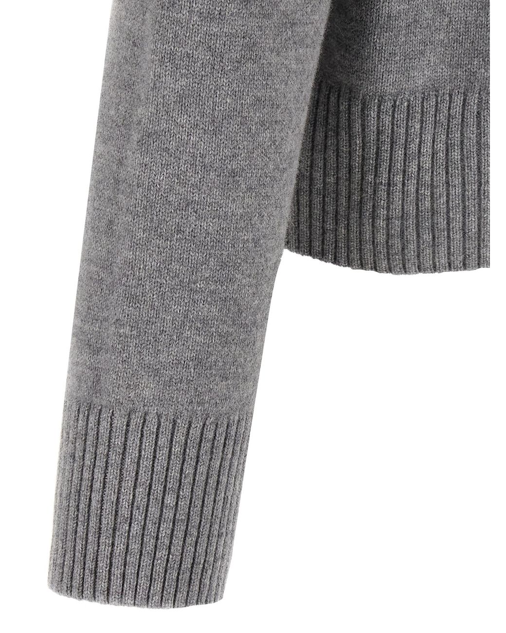 AMI Gray Wool Cardigan Clothing for men