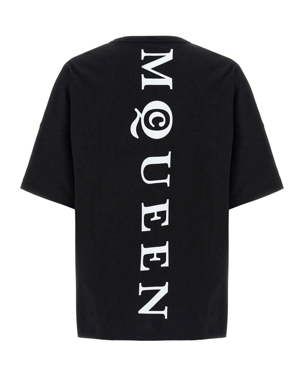 McQueen Black Logo-Print Cotton T-Shirt