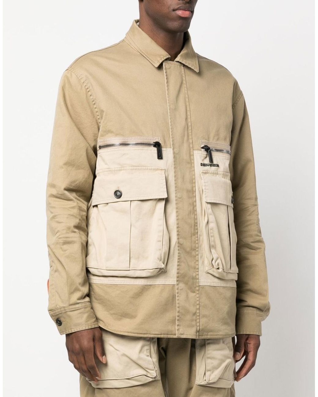 DSquared² Natural Flap Pocket Padded Coach Jacket for men