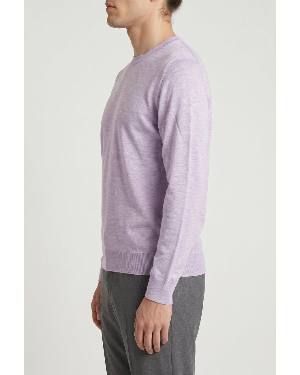 Brunello Cucinelli Purple Cashmere Crewneck Sweater for men
