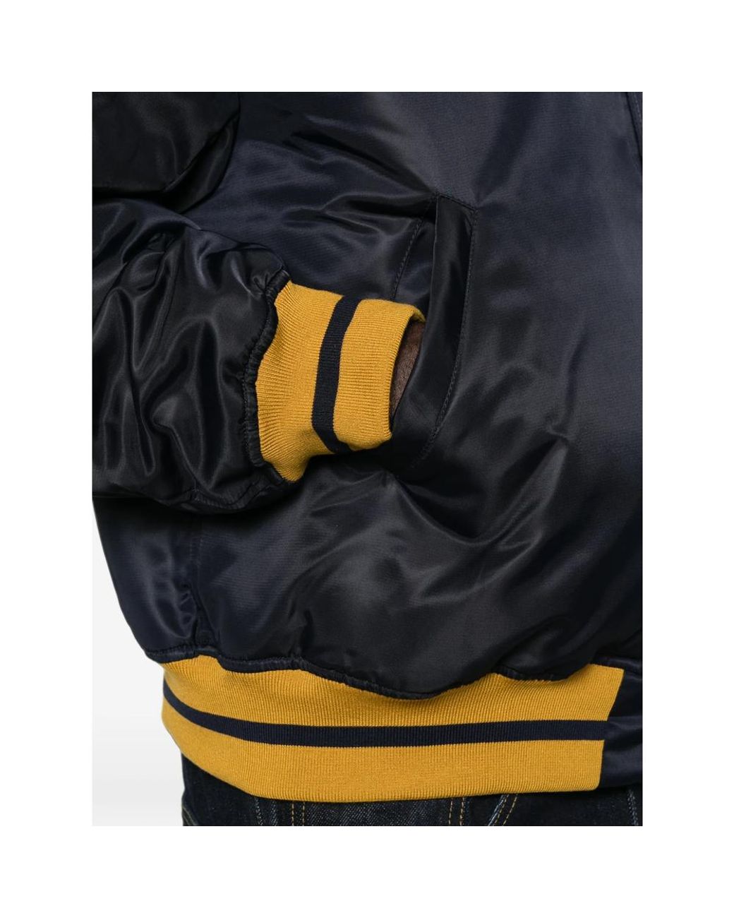 Rhude Blue Logo-Patch Striped-Trim Jacket for men