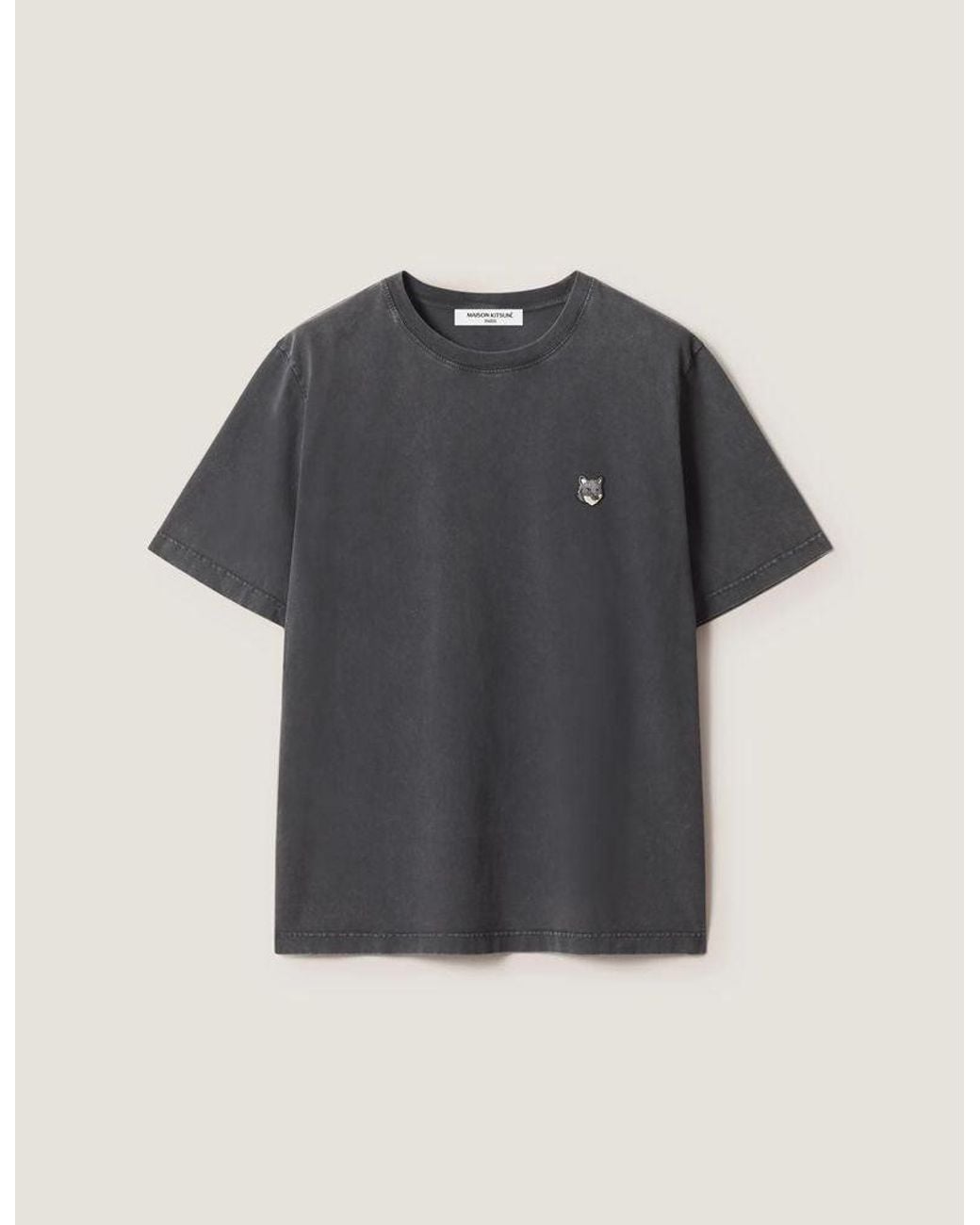 Maison Kitsuné Blue Maison Kitsune Logo-Embroidered T-Shirt for men