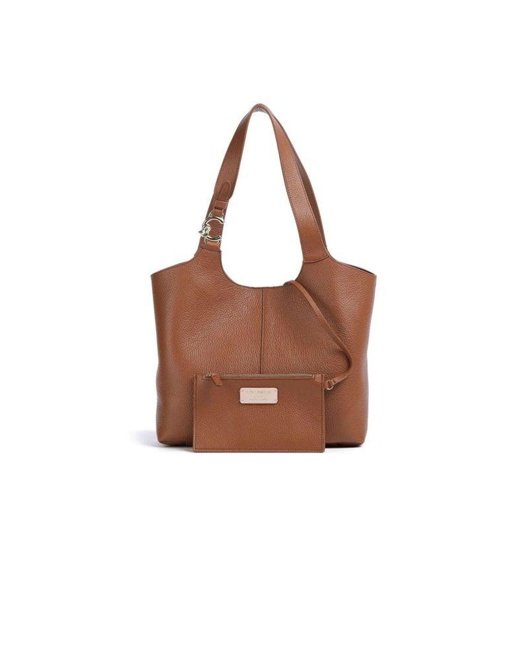 Coccinelle Brown Hobo Bag Grained Leather Handbags