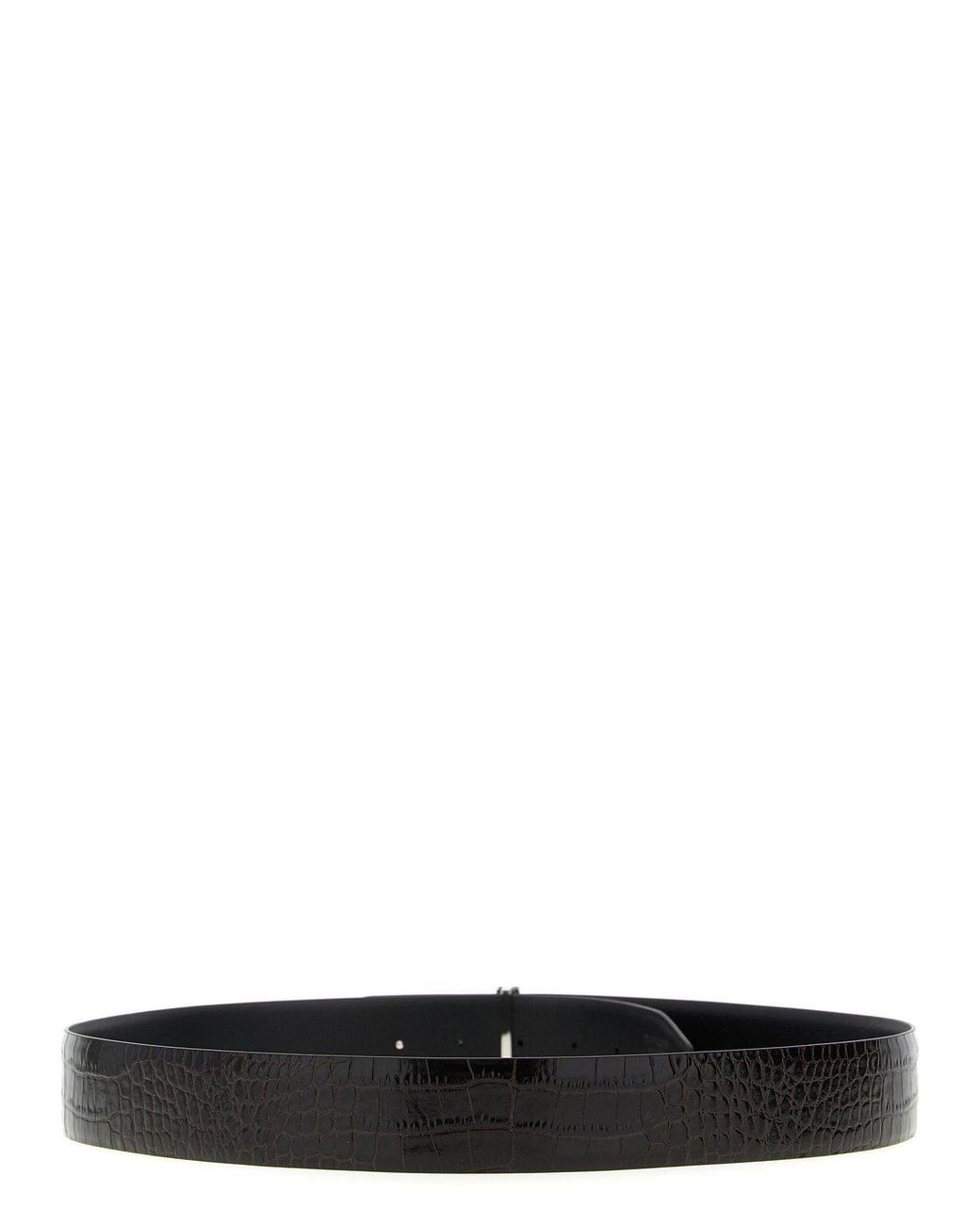 Tom Ford White Reversible Crocodile-Print Leather Belt for men