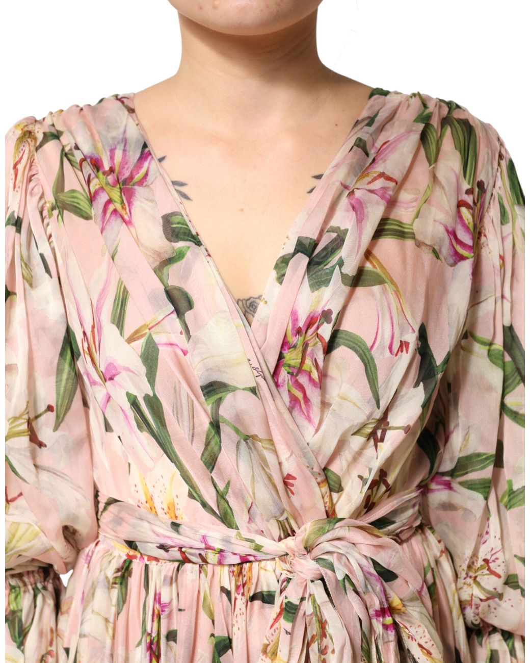 Dolce & Gabbana Natural Pink Lily Print A