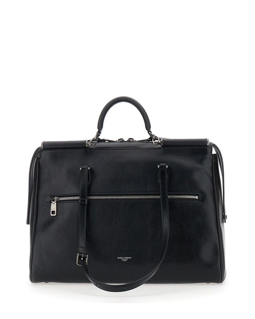 Dolce & Gabbana Black 'Vittoria' Shoulder Bag With Two Shoulder Straps And Logo Plaque On The Front for men