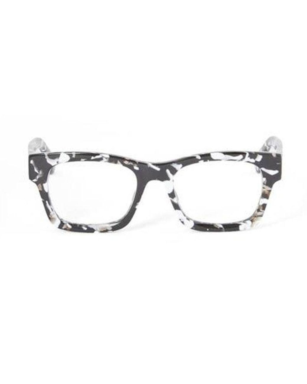 Off-White c/o Virgil Abloh Metallic Eyeglasses Square Full Rim, Havana Frame And Clear Demo Lens Oerj078Style781200
