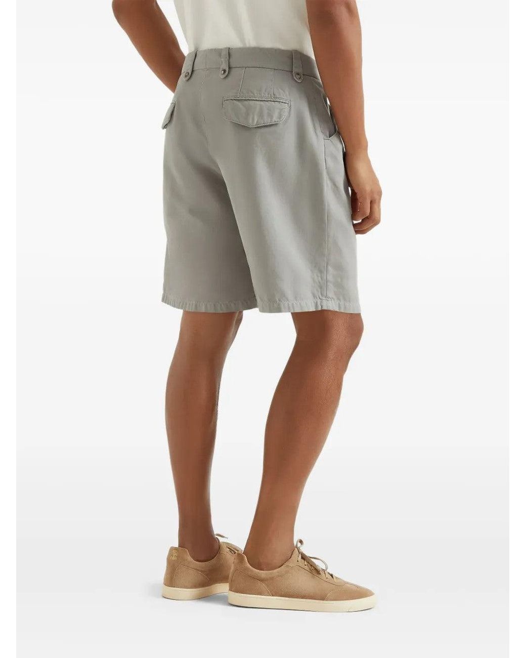 Brunello Cucinelli Gray Light Tailored Shorts for men