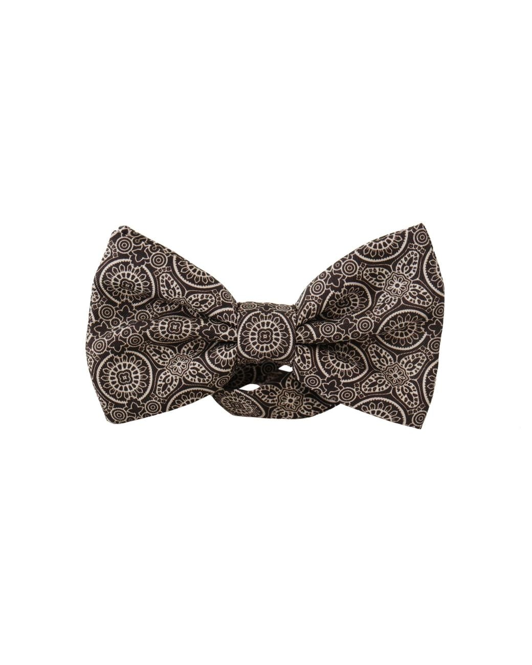Dolce & Gabbana Gray Dolce & Gabbana Silk Paisley-Print Bow Tie for men