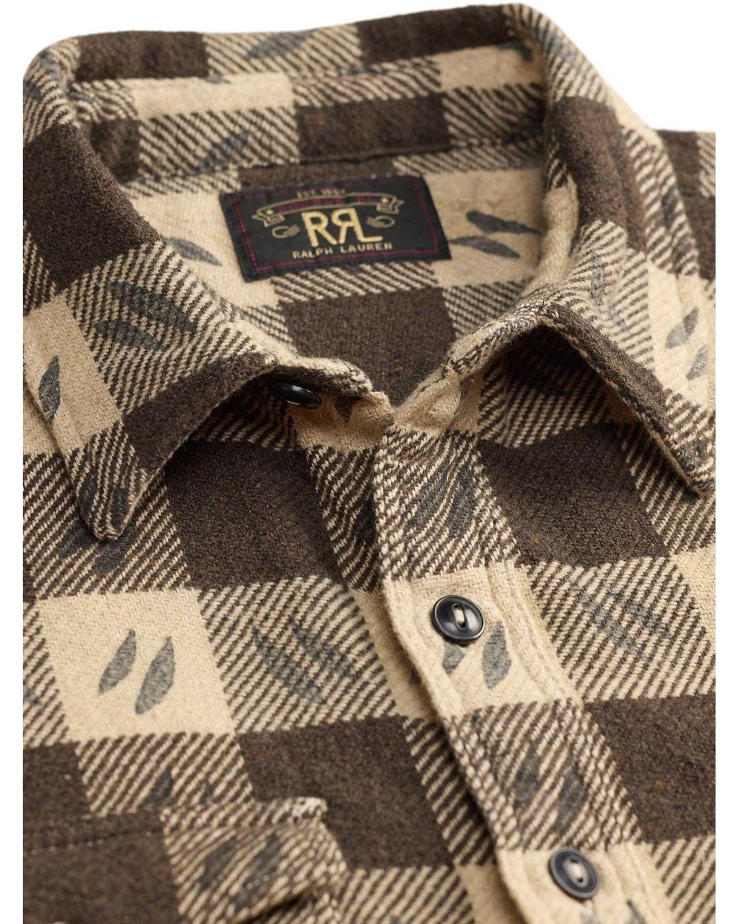 RRL Multicolor And Plaid Cotton Shirt With All-Over Prints for men