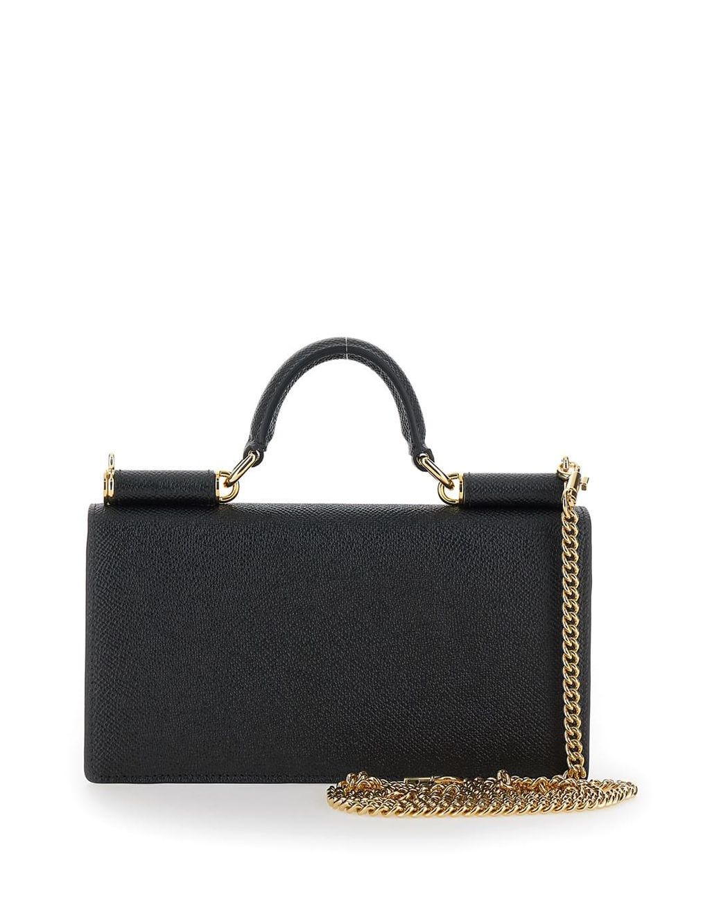 Dolce & Gabbana Black Handbag With Logo Plaque