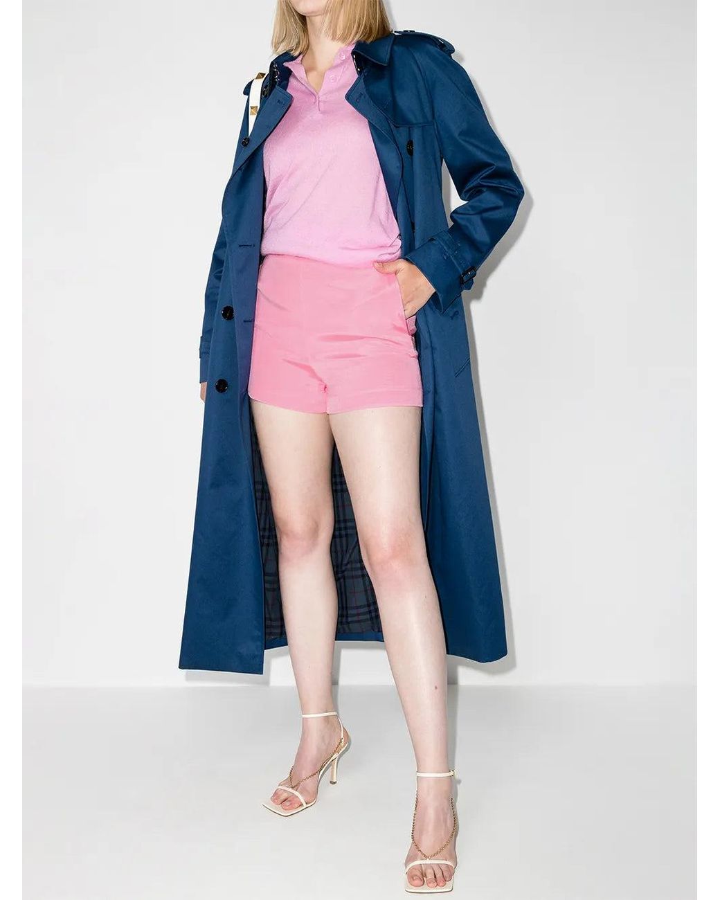 Valentino Pink High-Rise Tailored Shorts