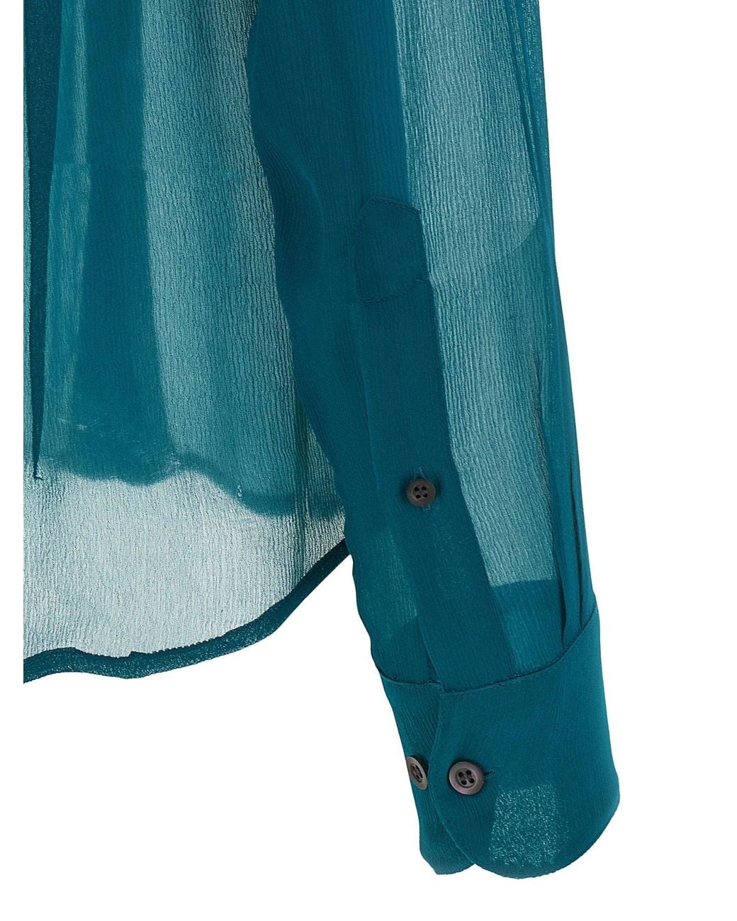 Dries Van Noten Green 3D Floral Appliqué Shirt