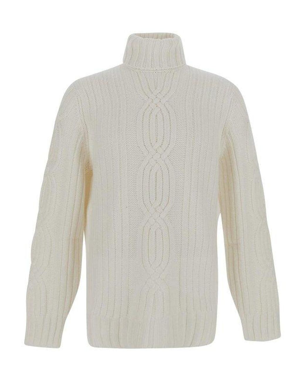Brunello Cucinelli White Beige Cashmere Sweater for men