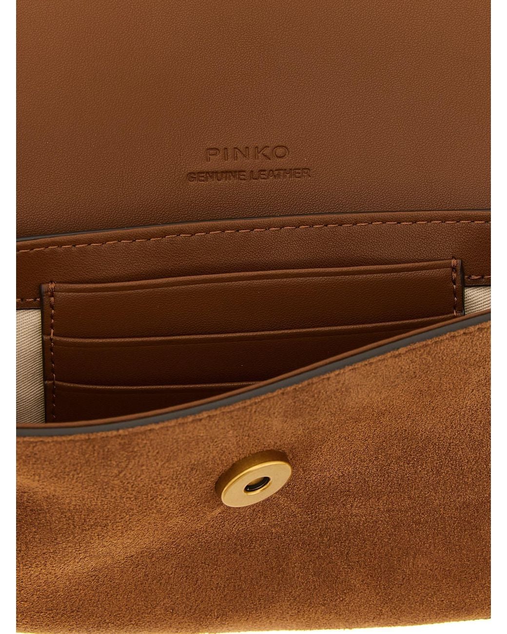 Pinko Brown Saddle Flat Shoulder Bags