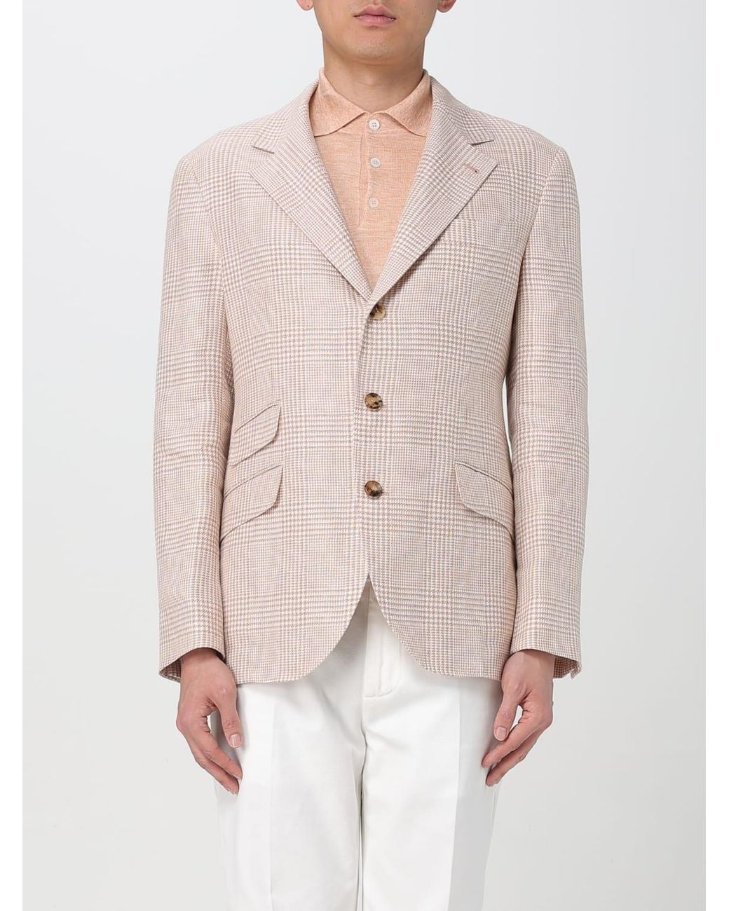 Brunello Cucinelli Natural Light Wool Linen Blazer for men