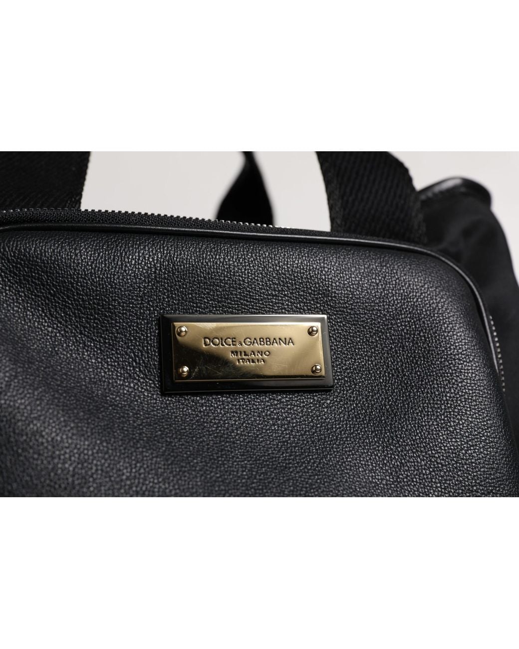 Dolce & Gabbana Black Shoulder Strap Pet Carry Logo Plaque Bag Nylon Leather Acrylic for men