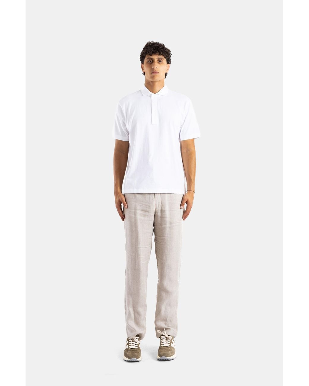 Handvaerk White Handvaerk Pima Cotton Polo for men