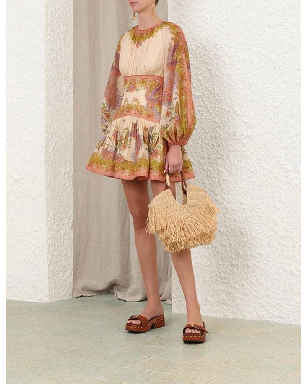 Zimmermann Orange Zimmermann Zimmer Dress — Cream