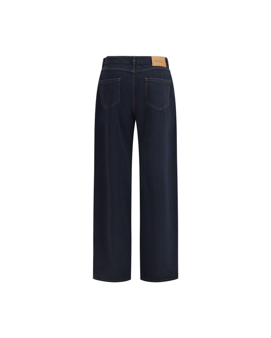 Max Mara Blue Cotton Casual Pants