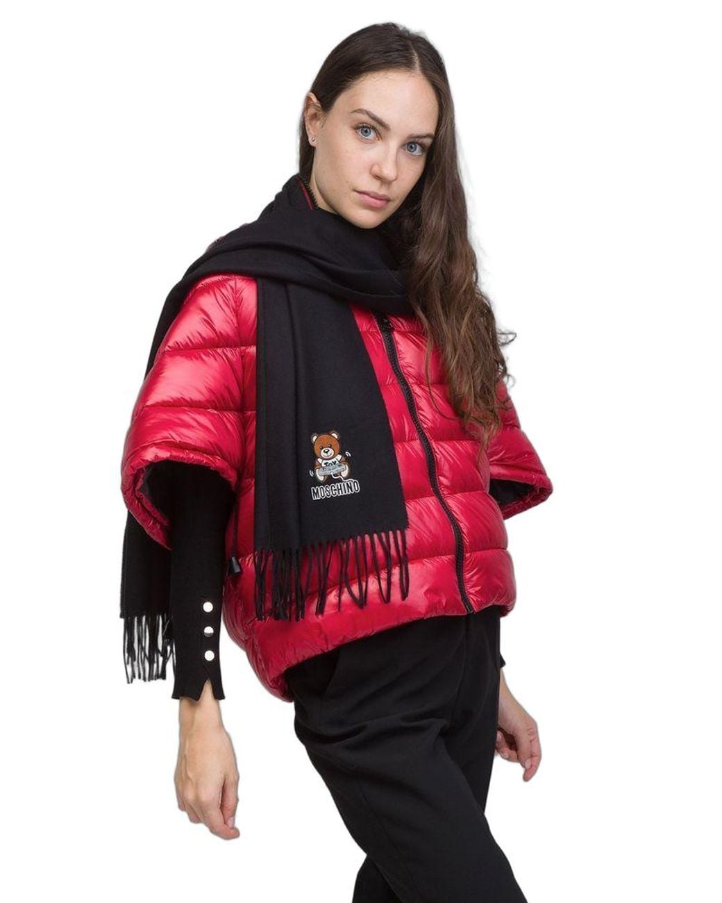 Moschino Red Scarf Lambswool Accessories