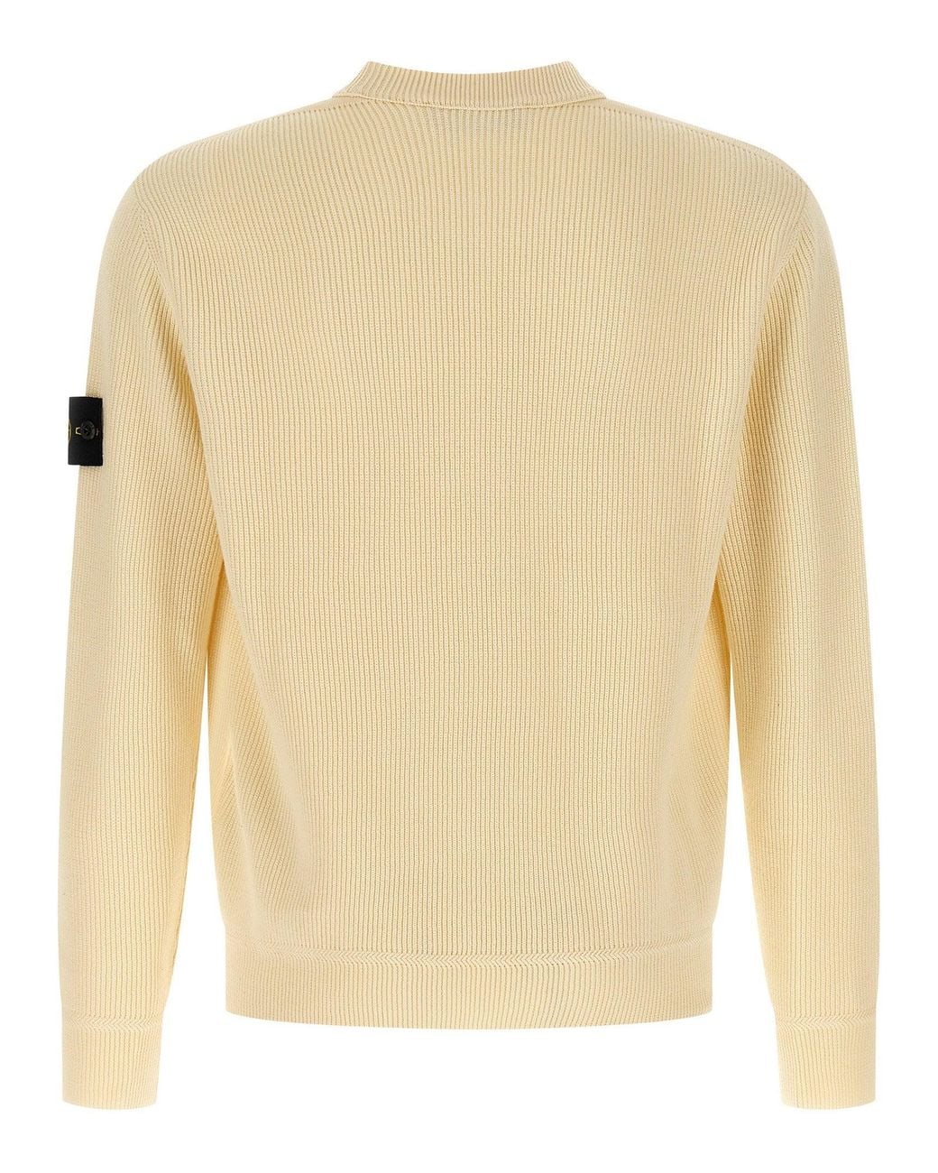 Stone Island Natural Ribbed Cotton Sweater for men