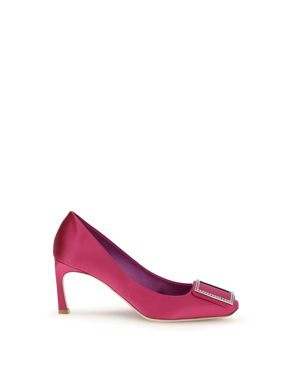 Roger Vivier Pink Pumps Trompette Décolletés Satin Fuchsia Medium Upper: Fabric