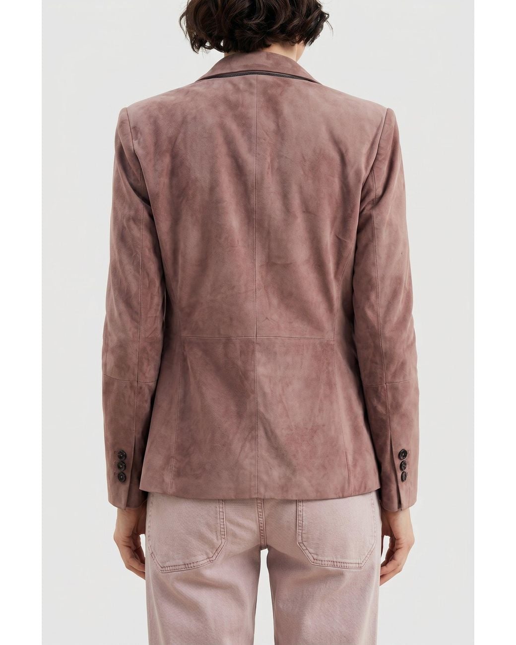 Brunello Cucinelli Brown Dusty Suede Blazer