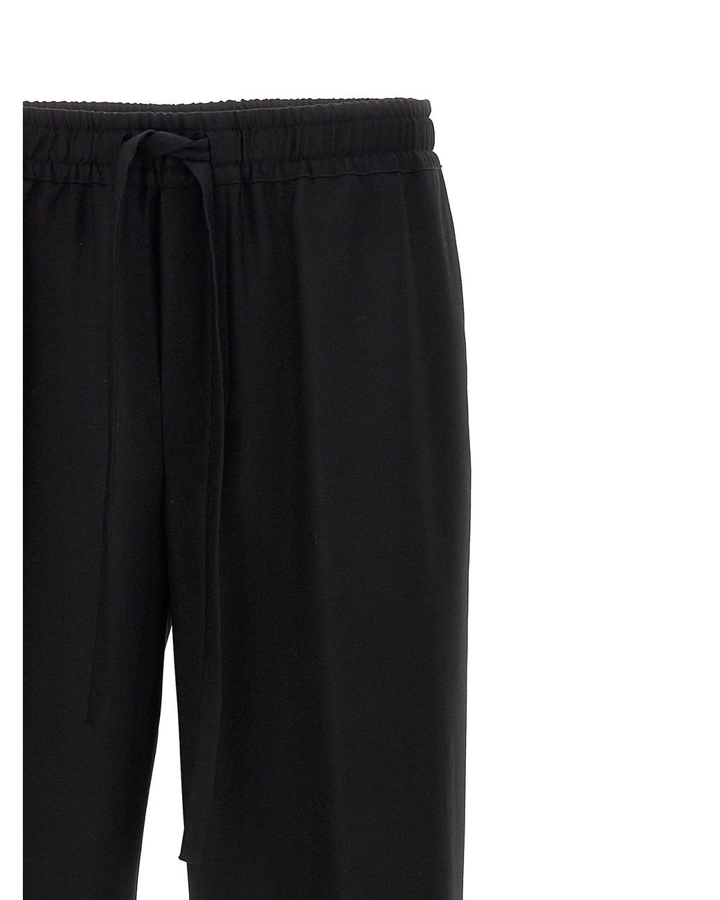 Dolce & Gabbana Black Dolce & Gabbana Contrast-Piping Wool Trousers for men