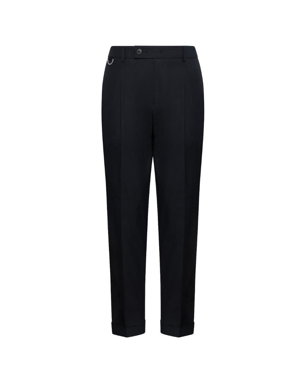 Low Brand Blue Trousers Carrot Fit Cotton for men